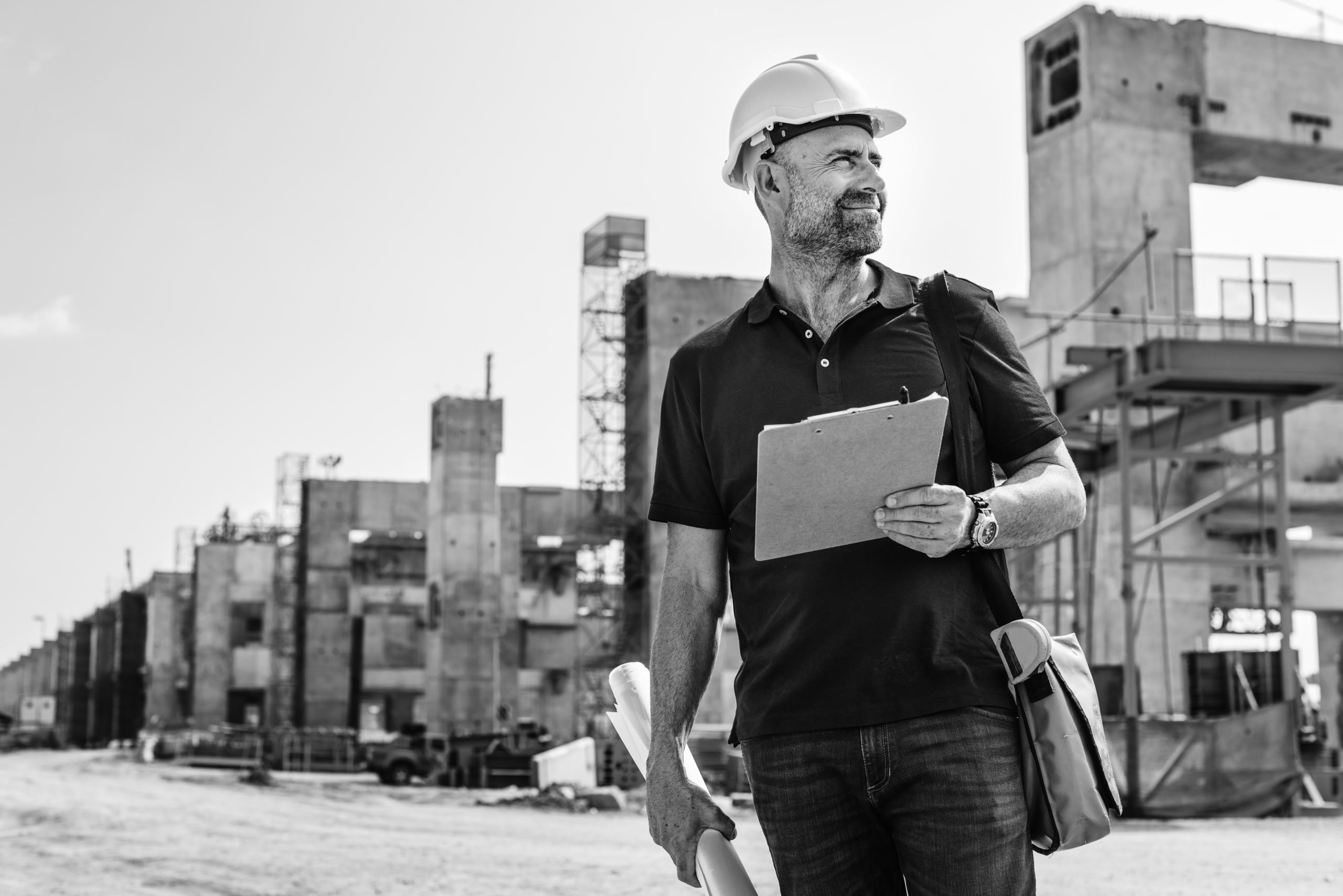 Site engineer on a construction site